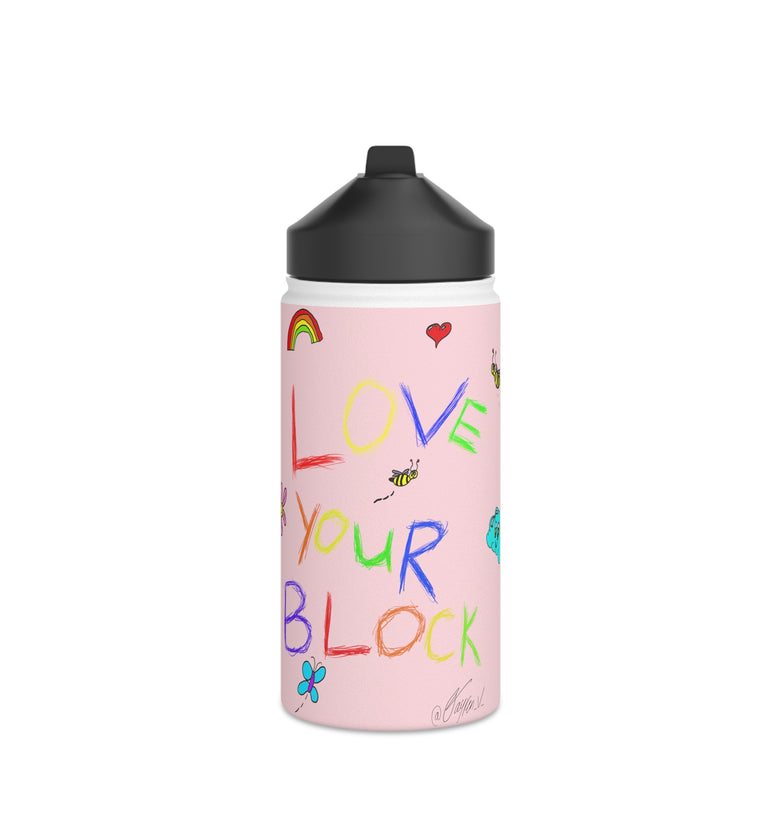 Love your Block - Stainless Steel Water Bottle (Pink)