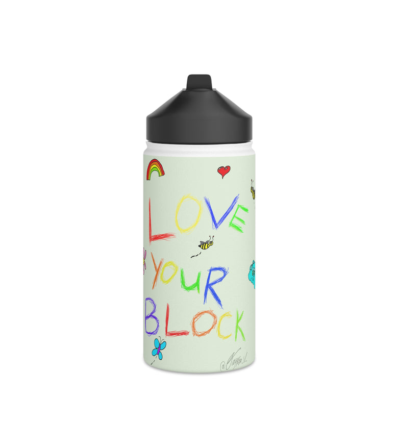 Love your Block - Stainless Steel Water Bottle (Light Green)